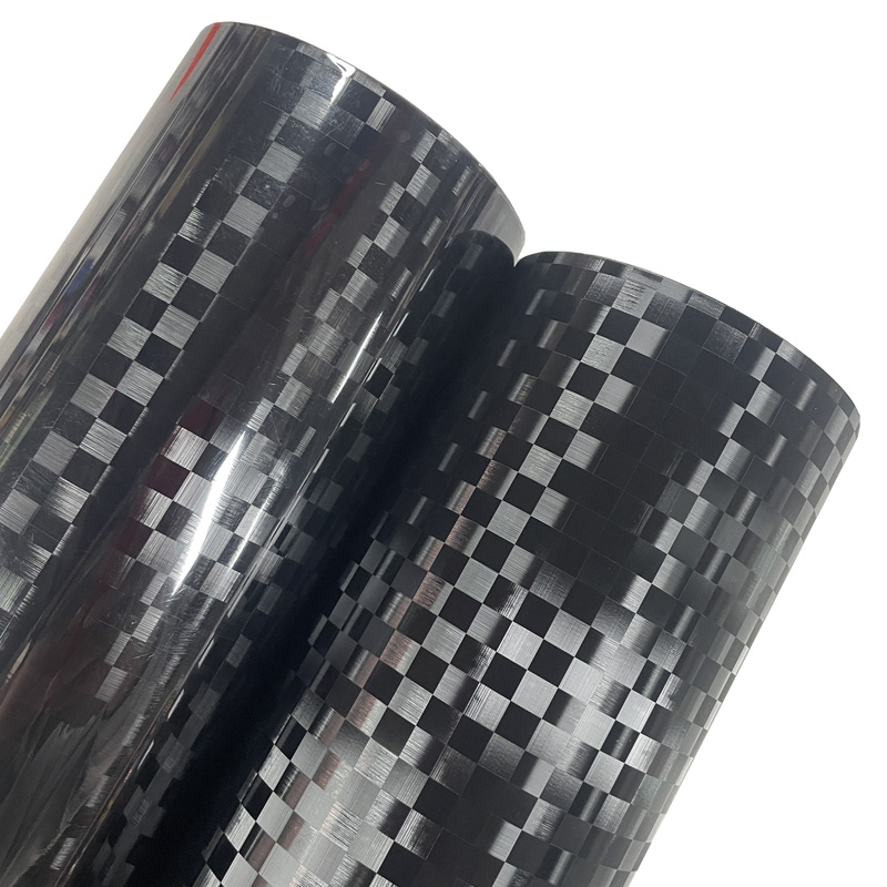 Fep Film - Premium Zwart Raster Geruit Gesmeed Vinyl