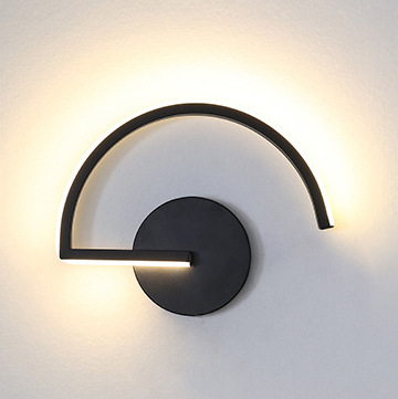 Glass Bed - Moderne Scandinavische LED-wandlamp, minimalistische zwarte geometrische