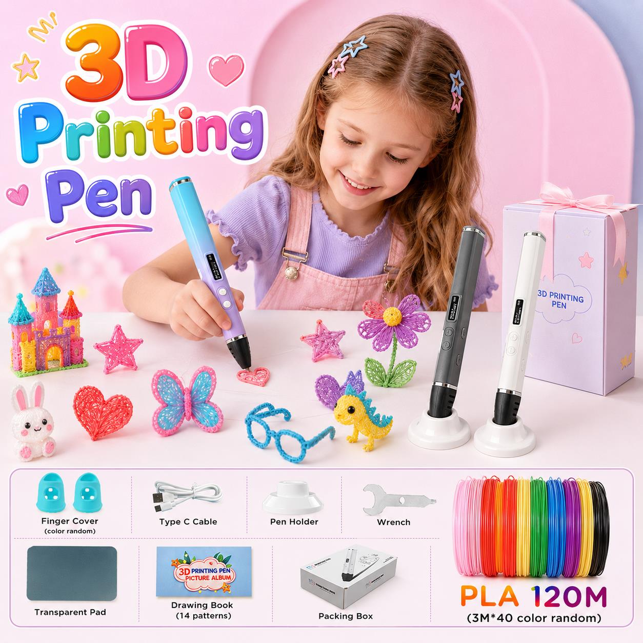 Pla Filament - 3D-printpen voor kinderen met Type-C oplading,
